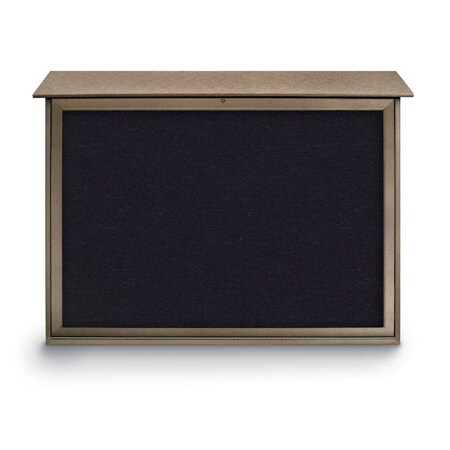 United Visual Products Indoor Enclosed Combo Board, 42"x32", Satin Frame/Black Porc & Pearl UVCB4232-BLKPORC-PEARL
